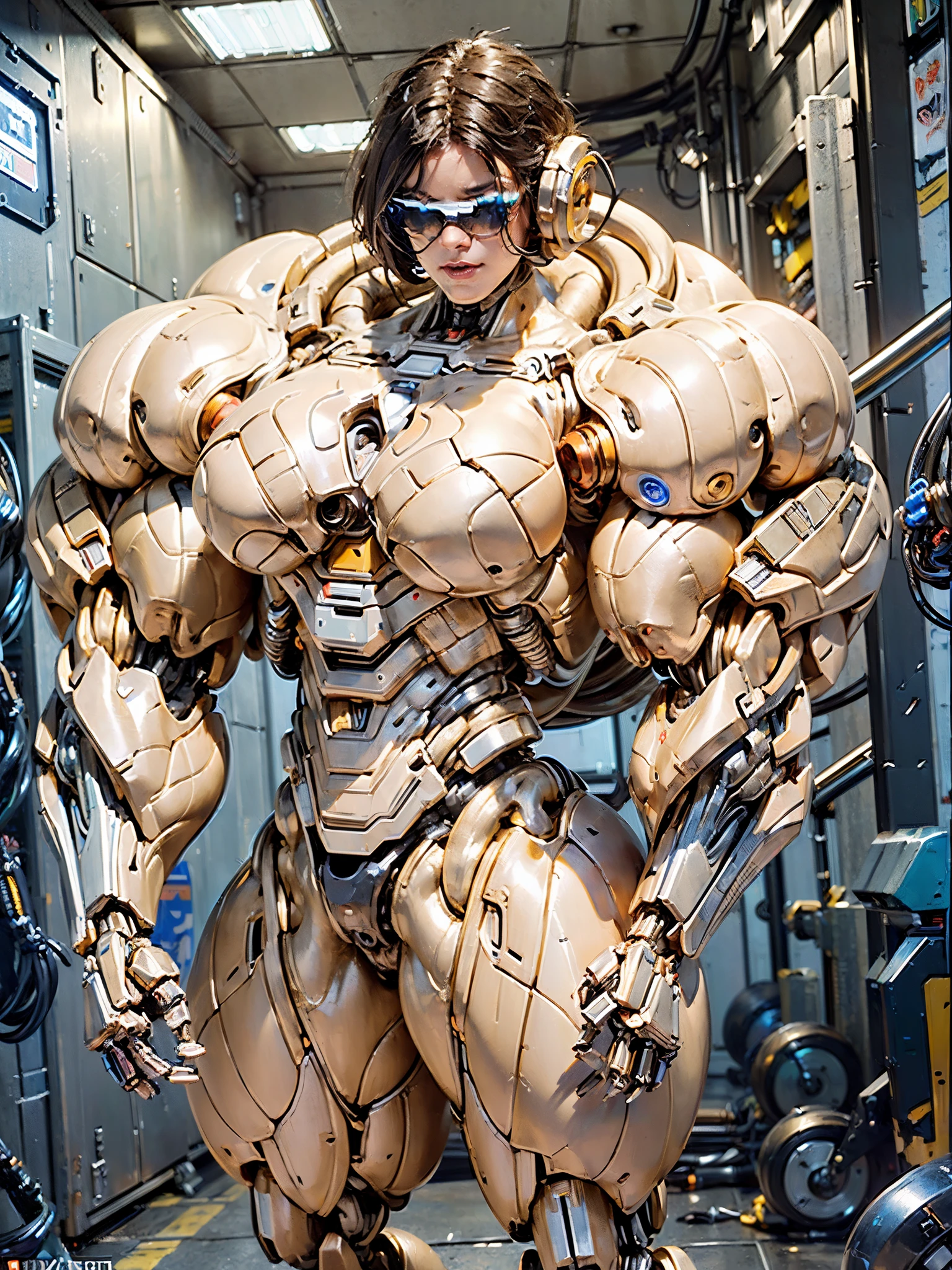 (beautiful female sex droid:1.5), (female mecha cyborg face:1.5), (covered in cables and mechanical muscles:1.5), (robotic mechanical physique:1.5), (1 super muscular cyborg demoness:1.5), (android muscular anatomy:1.5), (perfect fingers:1.25),(8k, RAW photo, photorealistic:1.25), sci fi atmosphere, futuristic technopia, alien landscape,