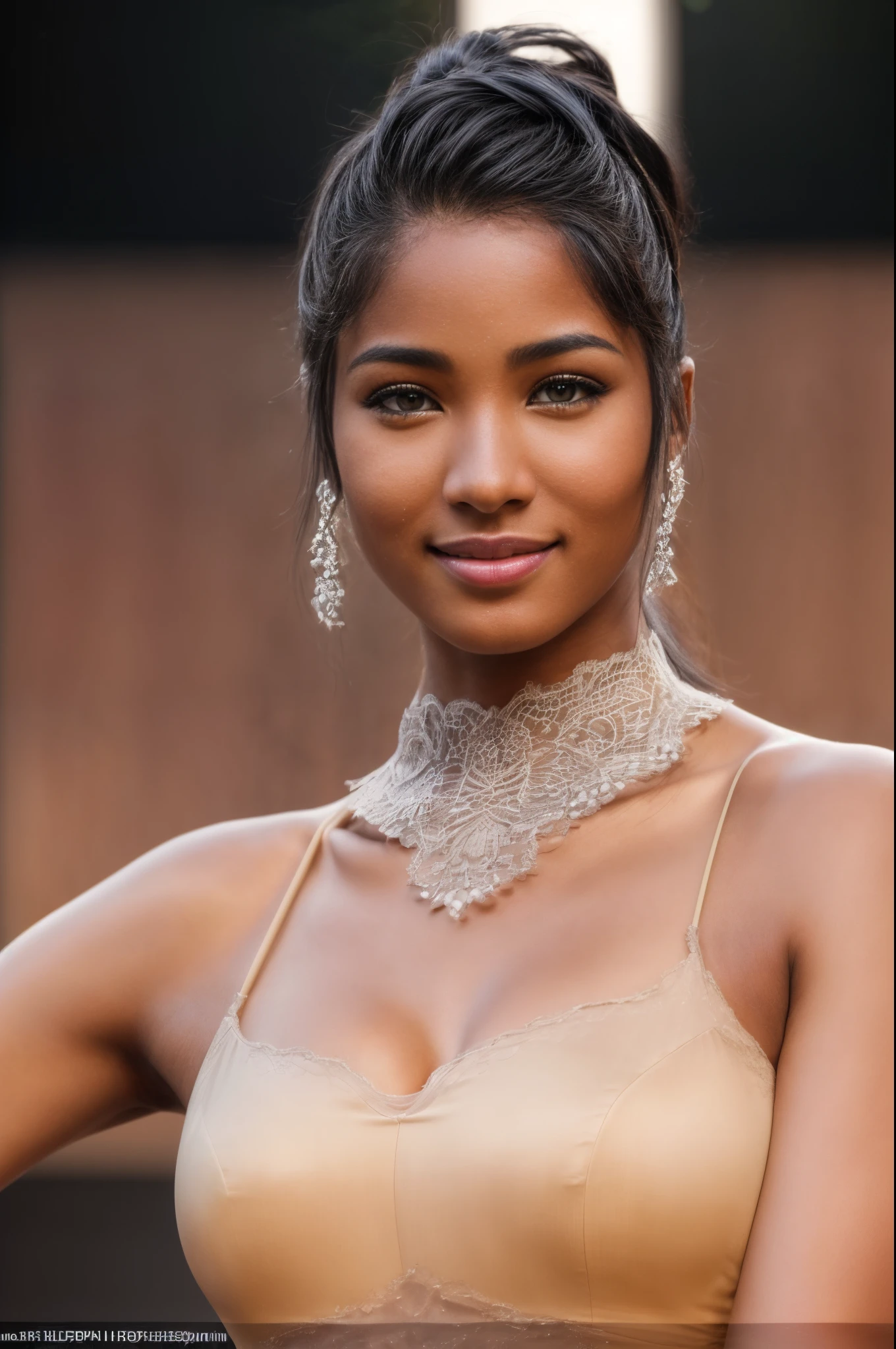 ((Ultra-high resolution)), ((Ultra-realistic)), ((8k hdr, dslr)), RAW, female model, black long hair , highly detailed skin texture, seductive smile, beautiful girl, p