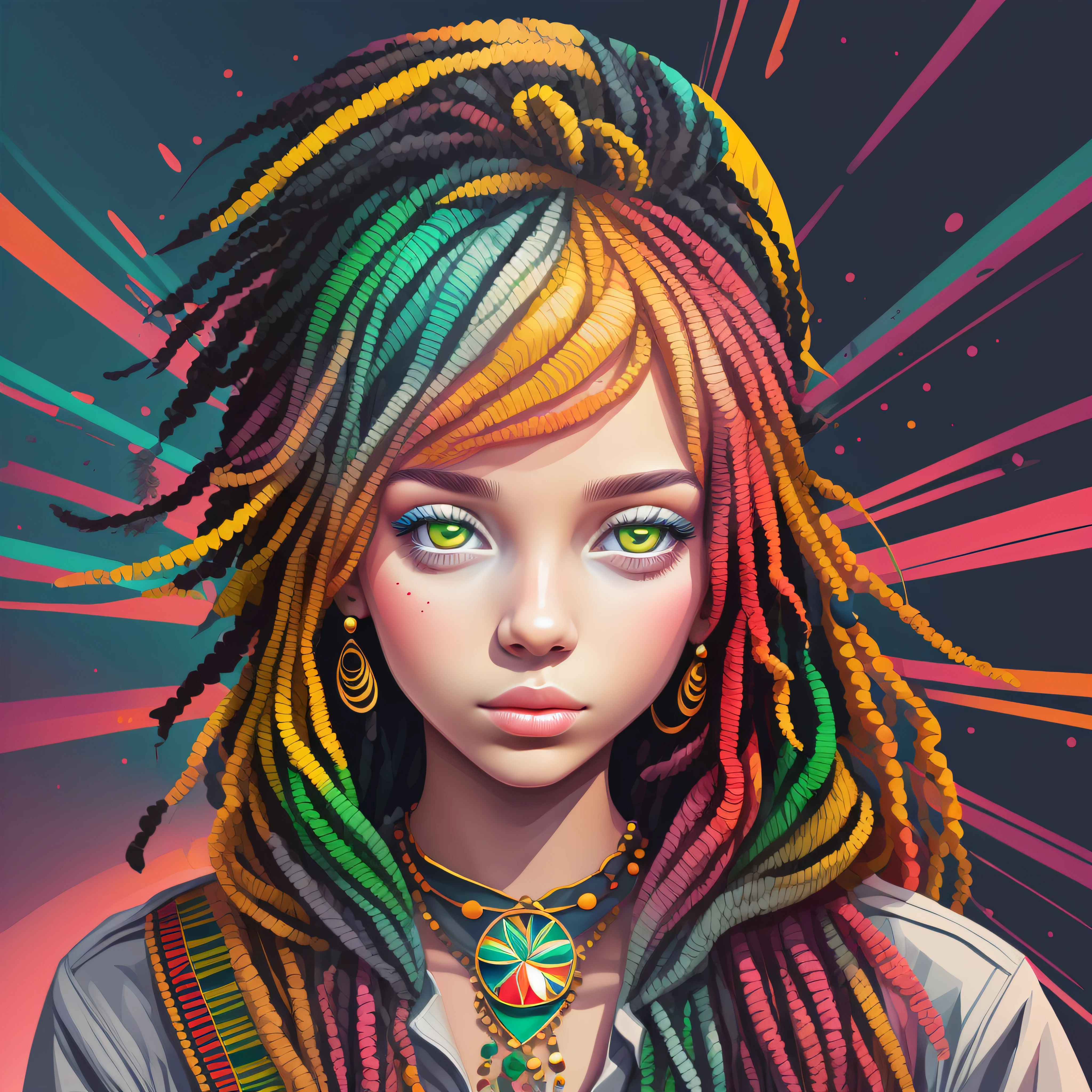 vector art,smudge art(1girl rasta with white clothes)mafia