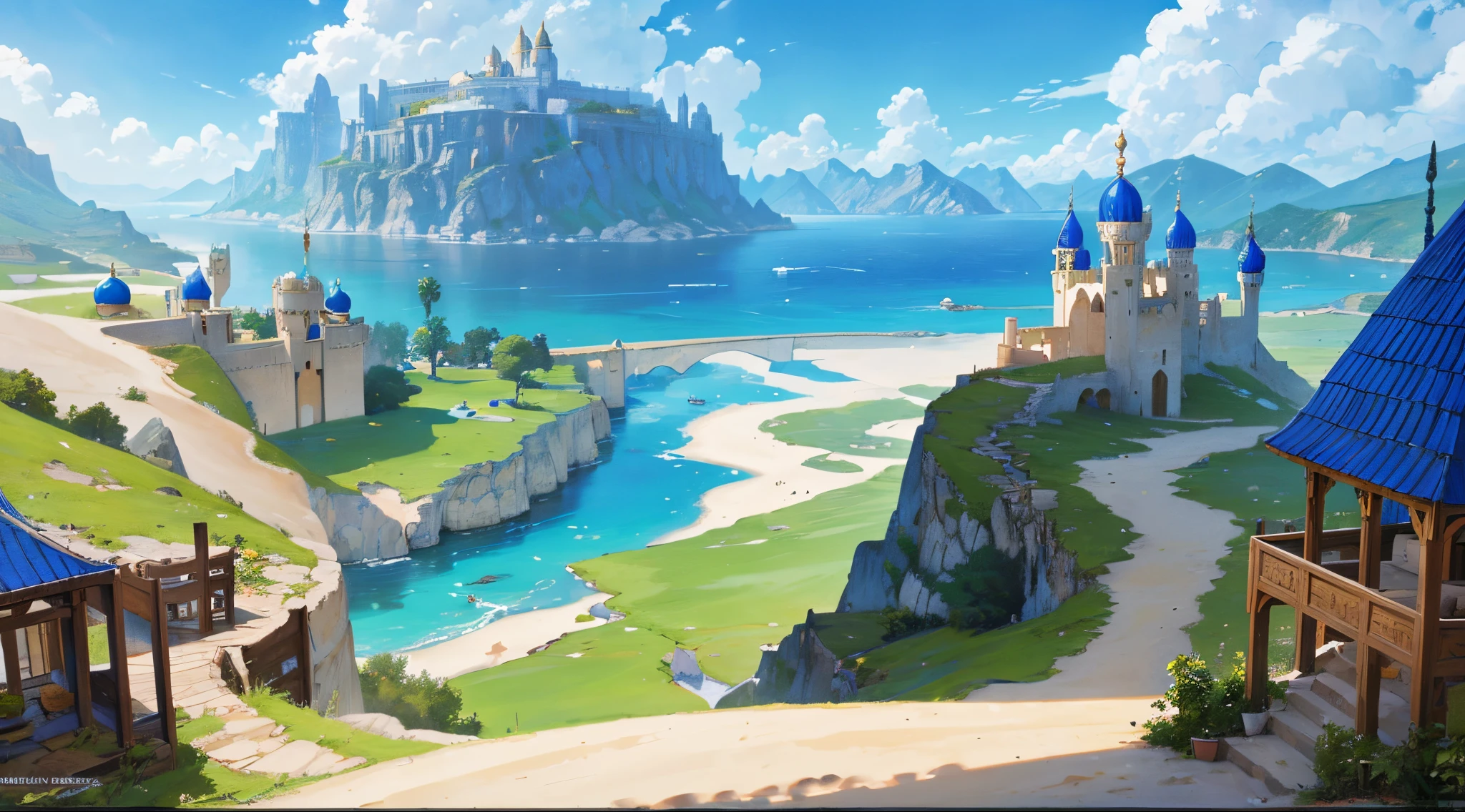 Embark on an enchanting journey through the Arab Wonderlands, featuring magical dunes, royal castles, floating gardens, charming villages, mystical mountains, and vibrant play zones inspired by Lora's adventures, all designed with top-quality art, HD depth, and rich colors, creating a kids-friendly map that combines fantasy and cultural exploration.