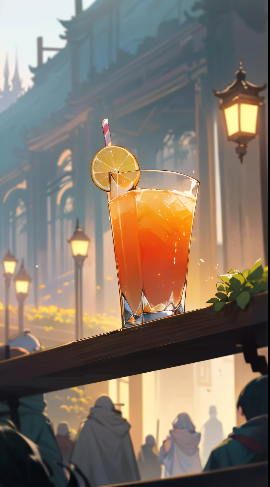 Cocktail World, landscapes, landscapes, a street, depth of fields , (blurry backround)), ​masterpiece、top-quality、The ultra-detailliert、
information