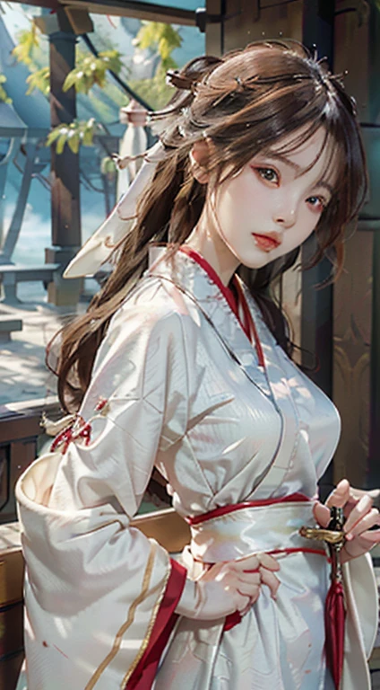 Close-up of a woman in a white dress holding a sword，Full body like，a character portrait by Yang J，The popularity of CGsociety，A black ribbon covers the eyes，Fantasyart，beautiful character painting，best qualtiy，tmasterpiece，超高分辨率，（fidelity：1.4），RAW photogr，sportrait，（A half body：1.4），ultra-wide-angle，Guviz-style artwork，Guvitz，white hanfu，flowing white robe，full-body wuxia，epic exquisite  character art，stunning character art，Beutiful women