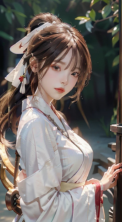 Close-up of a woman in a white dress holding a sword,Full body like,a character portrait by Yang J,The popularity of CGsociety,A black ribbon covers the eyes,Fantasyart,beautiful character painting,best qualtiy,tmasterpiece,超高分辨率,(fidelity:1.4),RAW photogr,sportrait,(A half body:1.4),ultra-wide-angle,Guviz-style artwork,Guvitz,white hanfu,flowing white robe,full-body wuxia,epic exquisite character art,stunning character art,Beutiful women
