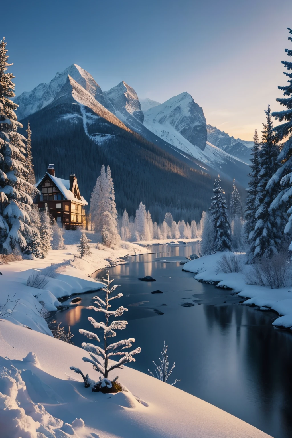 Fairytale winter landscape.
