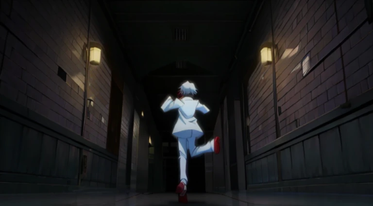 Anime character in white suit walking through dark corridor, the anime girl is running, Screenshots from the 2012 animation, Screenshot of the animated movie, in the anime film, Kuro anime screenshots, Today’s recommended anime is still, Still from anime, Still from TV animation, Madhouse Studio anime style, style of madhouse anime
