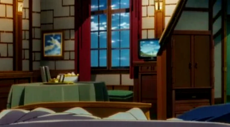 a bed、Anime scene with a green blanket and a table, Today’s recommended anime is still, Madhouse Studio anime style, anime scene, Still from TV animation, boromir in an anime world, Popular isekai anime, 2 0 1 9 animation screenshots, Boromir in 80\'s anime world, Still from anime, Studio Ghibli's bedroom