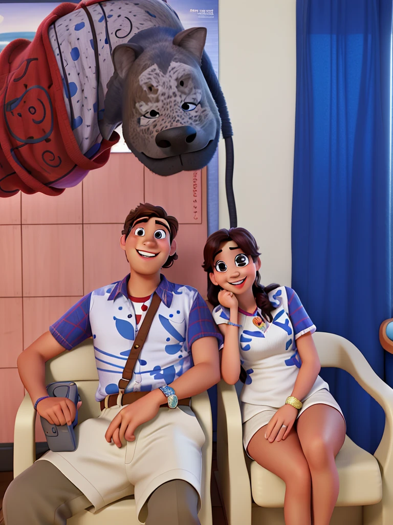 A happy couple, Disney Pixar poster style in high resolution