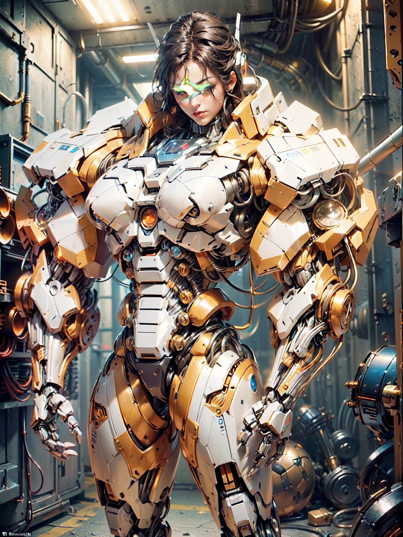 (beautiful female sex droid:1.5), (female mecha cyborg face:1.5), (covered in cables and mechanical muscles:1.5), (robotic mechanical physique:1.5), (1 super muscular cyborg demoness:1.5), (android muscular anatomy:1.5), (perfect fingers:1.25),(8k, RAW photo, photorealistic:1.25), sci fi atmosphere, futuristic technopia, alien landscape,