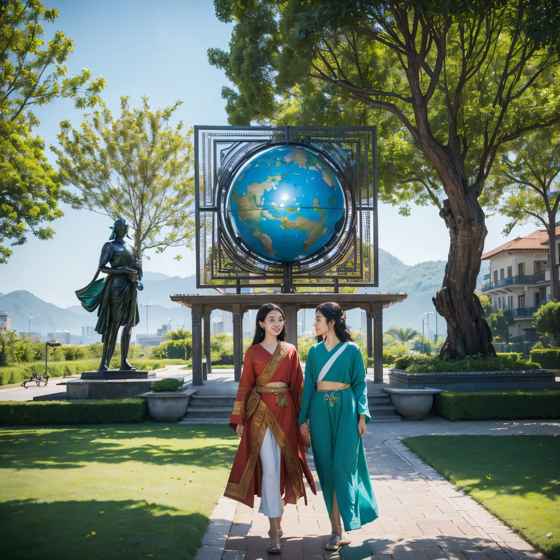 Best quality at best,4K,8K,A high resolution,tmasterpiece:1.2,beautiful utopian city,(Metal sculpture in the square:1.5),in the style of futuristic,Best quality at best,4K,8K,A high resolution,tmasterpiece:1.2,Utopian world,equality and harmony,Solidarity and fraternity,lindo cenario,vibrant with colors,diverse community,Peaceful atmosphere,Happy environment,sustainable living,Innovative architecture,future-tech,Healthy lifestyle,fair distribution of resources,Utopian society,Cooperation mentality,Abundant nature,serene gardens,Architectural marvel,ideal community,Peaceful cohabitation,Contentment and happiness,Enterprising mentality,Utopian vision,All-round development,fair chance,dignity for all,Celebrate diversity,everyone has equal rights,Vibrant cultural exchange,Environmental awareness,clean green energy,Creative expression,freedom of thought,Artistic talent,Harmonious cohabitation,prosperity for all,empathy and compassion,utopian ideal,harmonious relationship.