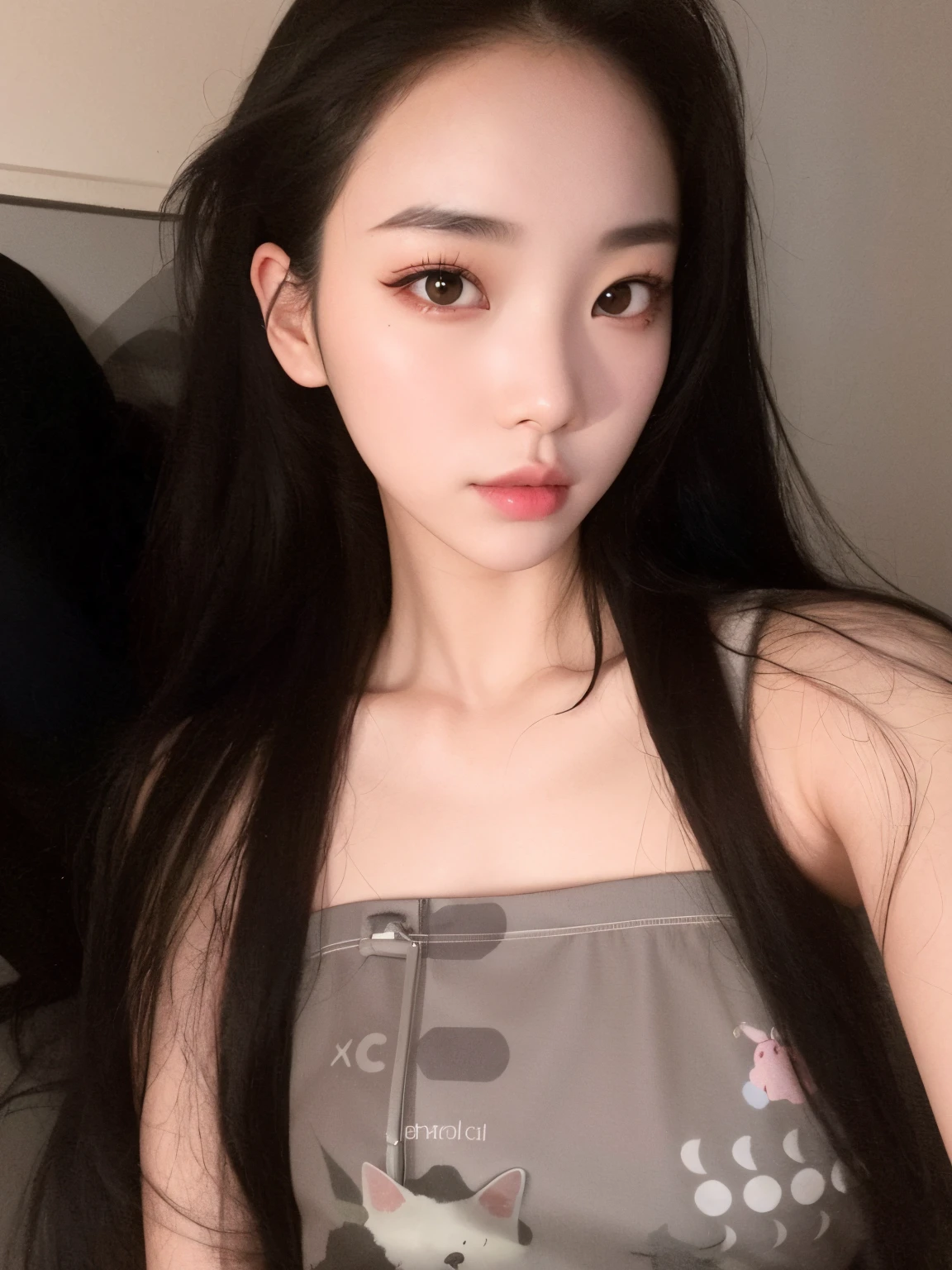 there is a woman that is posing for a picture in a bathroom, gorgeous korean woman, gorgeous chinese model, beautiful south korean woman, korean girl, korean woman, ulzzang, beautiful asian girl, korean face, femme fatale asian face, heonhwa choe, portrait of female korean idol, sharp eyes, blank expression face