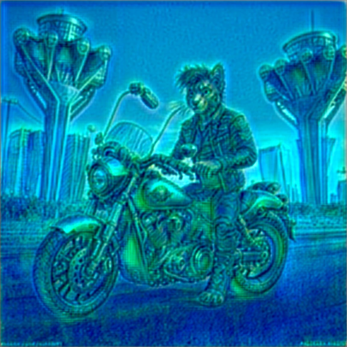 humanoid hyper-real cat biker rides a Harley's through along the highway, animal anatomically correct, full frame, all objects in the frame, Nvidia Unreal Engine 5, top-level octane rendering, Intricate details and top quality textures, unrivaled 8k quality, 3D epic illustrations, Stunning digital illustration, Anthropomorphic cat, Alexey Egorov, Alexander Kukharsky, adorable digital painting, Anthropomorphic cat, realistic fantasy illustration