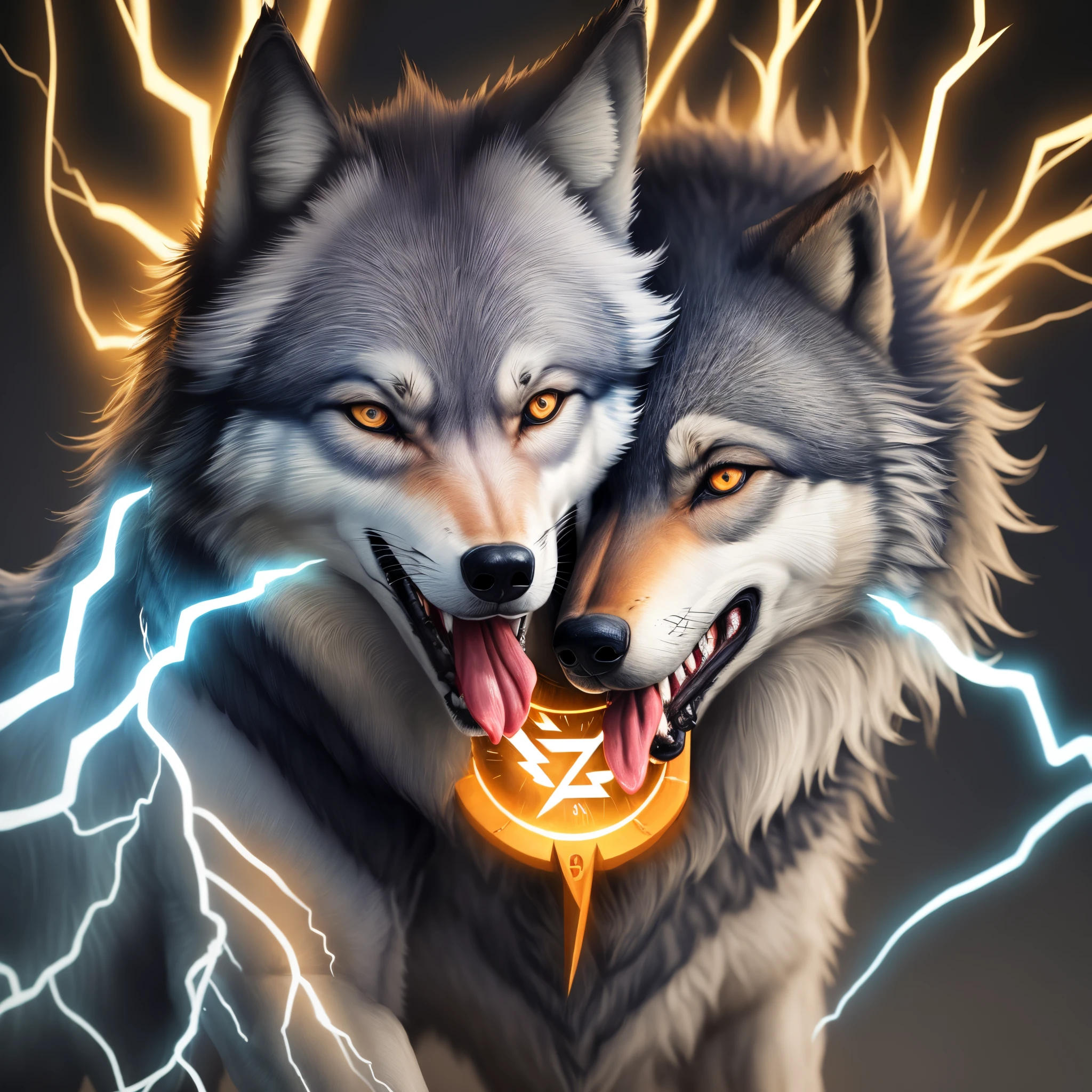 Wolf logo eating electricity