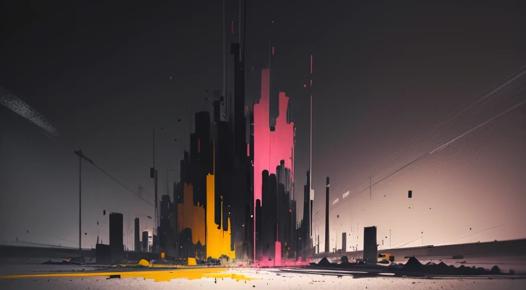 an abstract modern paintings, depression, anxiety, dark background, colorful, muted tones, contrasting elements, high quality, high resolution, masterpiece