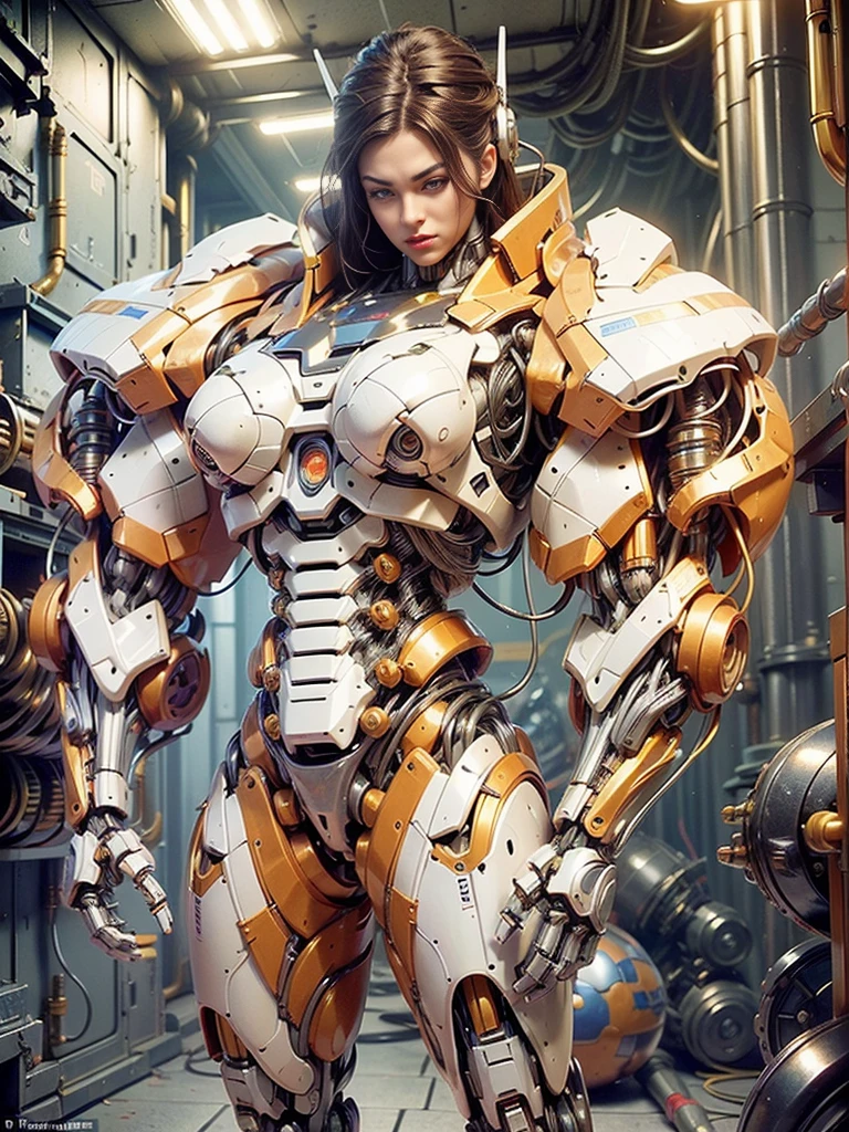 (beautiful female sex droid:1.5), (female mecha cyborg face:1.5), (covered in cables and mechanical muscles:1.5), (robotic mechanical physique:1.5), (1 super muscular cyborg demoness:1.5), (android muscular anatomy:1.5), (perfect fingers:1.25),(8k, RAW photo, photorealistic:1.25), sci fi atmosphere, futuristic technopia, alien landscape,