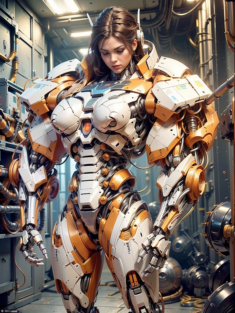 (beautiful female sex droid:1.5), (female mecha cyborg face:1.5), (covered in cables and mechanical muscles:1.5), (robotic mechanical physique:1.5), (1 super muscular cyborg demoness:1.5), (android muscular anatomy:1.5), (perfect fingers:1.25),(8k, RAW photo, photorealistic:1.25), sci fi atmosphere, futuristic technopia, alien landscape,