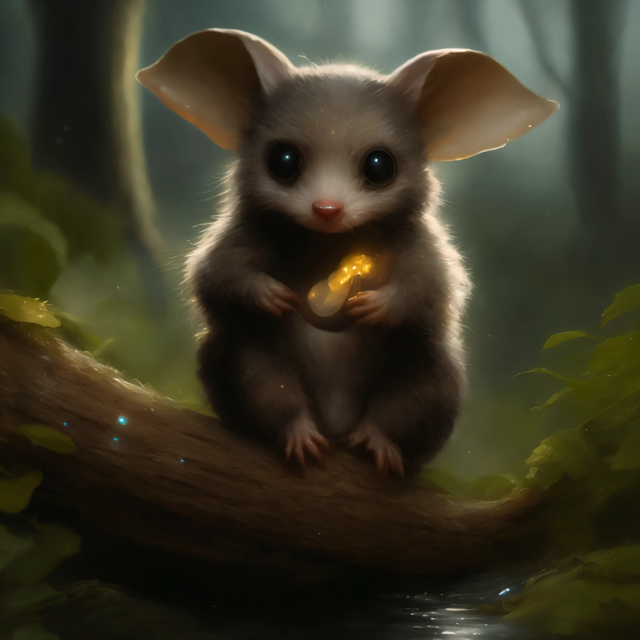 closeup angle of cute tiny little glowworms illuminating a bush, a detailed painting, cgsociety, detailed painting, artstation hd, high detail, cgsociety, photorealism, concept art, artstation hd, official art, bokeh