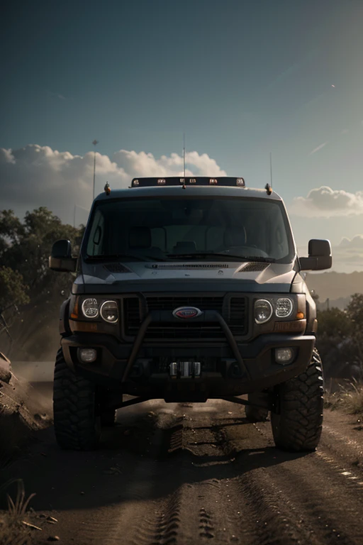 4x4 off-road van, hyper detailed, ultra textured, cinematic lighting, dramatic lighting, natural lighting, octane rendering, volumetric lighting, 8k