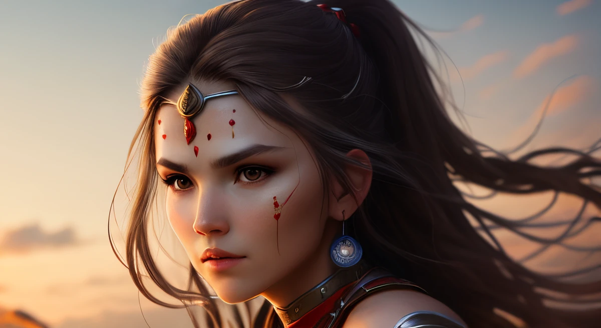 Beautiful warrior woman