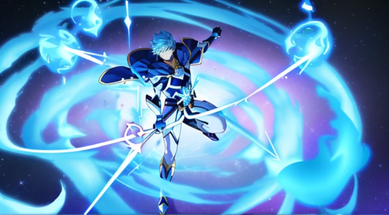 a close up of a person holding a sword in a space, Screenshots from the 2012 animation, This character has the ability to freeze, Epic animation of Energy Man, 2 0 1 9 animation screenshots, A giant celestial god, reincarnated as a slime, flying anime esper, The legendary god with a spear, Kuro anime screenshots