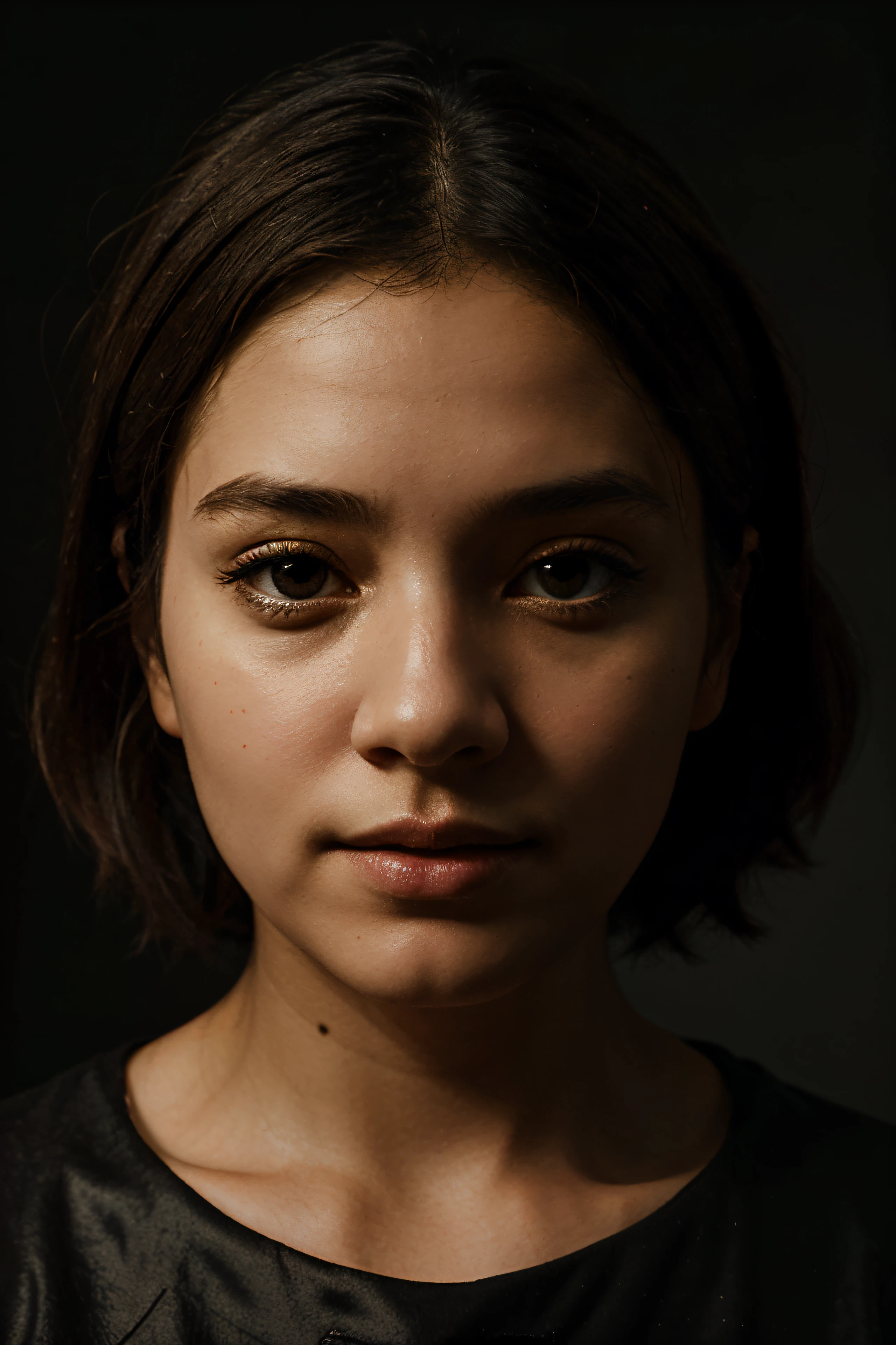 AI, beautiful face, portrait, rembrandt lighting, low poly, abstract