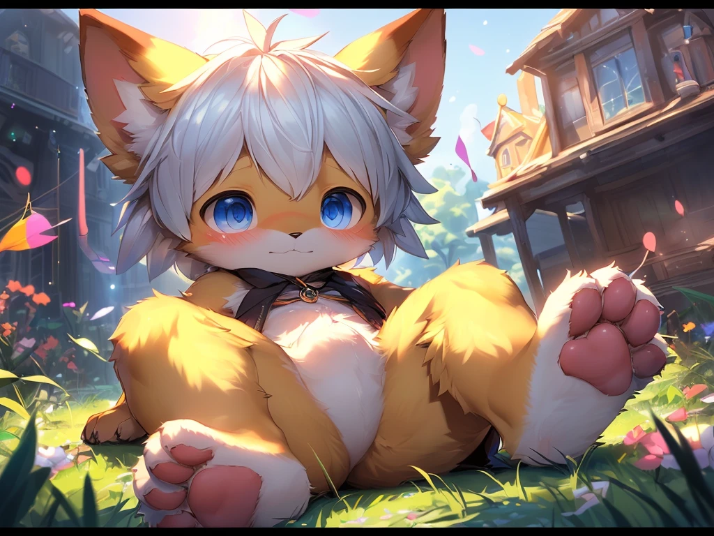 Alone,(bellway:0.8),(shota,Gamine,cub,young，catss，Yellow fur，adorable expression，ddlers，Blue pupil，A yellow-haired one，A lock of white hair，A boy with）correct hand，Correct foot shape，crawl onto the grass，spread their legs，Put one paw between your legs，raised his hand，nakeness，cropped legs，Round Chin，small ruby necklace，Expose your male genitals，The erection
(电影灯光), ((detailedbackground)), ((looking to the front)), (((three fourths view))), (((Flustered))),(Heavy breathing)，（happy mouth），(lust),(Half shadow),Pink paw pads,paws with claws,(Small animals_:0.5),(_clew:0.5)
Super detailed breakdown,(NSFW:1.2),Colored digital line art,realistically,(flatcolors:1.2),thick outline,(limited palette:1.1),GameCG,(3D:1.2),(realistically:1.2),(tmasterpiece,Best quality at best,Great,Highly detailed CG Unity 8k wallpaper,Super beautiful illustrations:1.2),The content is very detailed,Volumetriclighting,The best shadow,(depth of fields,Light particles,电影灯光:1.1),Wind lift,speed-line,offcial art.
intermittently
(by lindong:1.25),(Through the point:1.25),(by Mamado:1.1),(author：Xia Dongni:1.1),(by Telson:1.1),(tarantino violinist:1.1),(by kilfer:1),(by oxfort2199:1),(by syuro:1.2),(by s1m:1.2).
Break up the vibrant colors,countershading,hight contrast,photography of \(An artwork of\),(actual:1.2),(empty,Ridiculous resources:1.2),Detailed pubic hair,Detailed pubic hair face,詳細な目,(Realistic fur,Delicate fur:1.25),detailedbackground,amazing background.