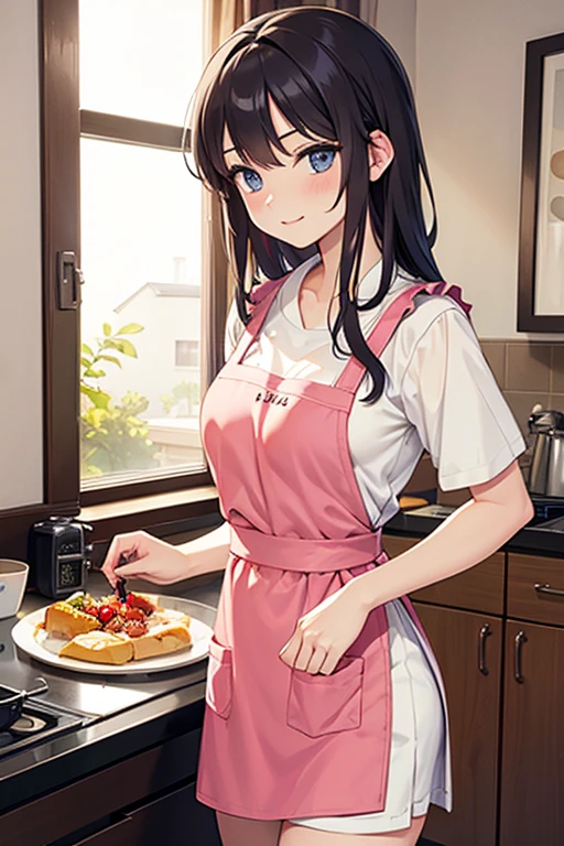 Pretty Woman、Preparing breakfast with an apron on