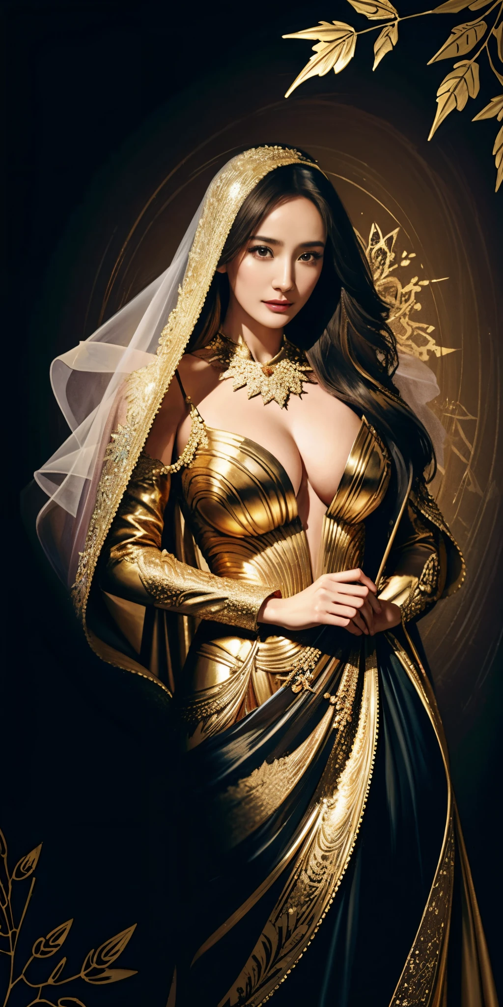 （tmasterpiece，top-quality，Best quality at best，offcial art，Beautiful and beautiful：1.2），（1 busty girl，yangmi，Yang Mi，），The content is very detailed，Colorful，The most detailed，offcial art，Unity8k wallpaper，ultra - detailed，Beautiful and beautiful，??????????? are beautiful，tmasterpiece，Best quality at best，（tangled，datura，Tangles，entangled），divinelight，gold foil，Gold leaf art，Flash drawing，PerfectNwsjMajic