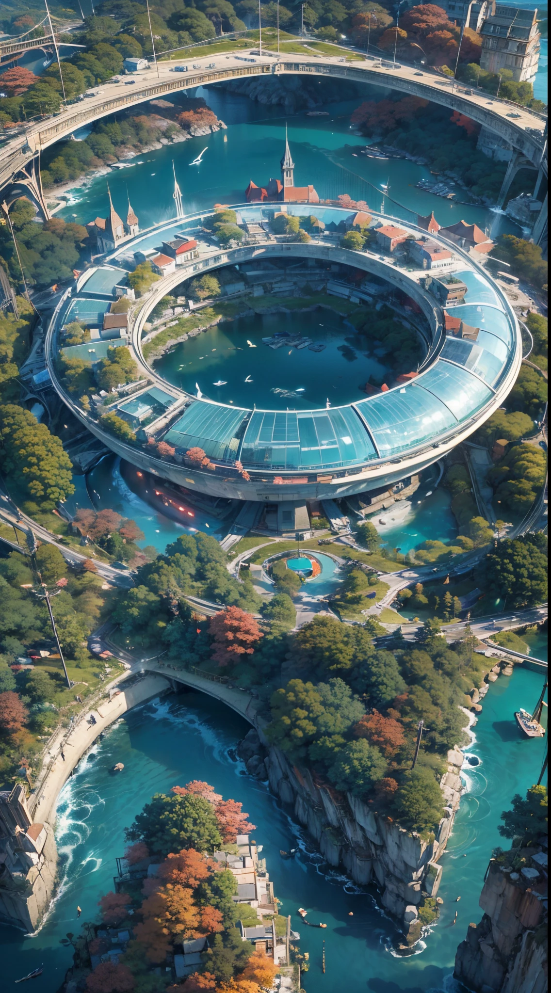 best quality,ultra-detailed,realistic,utopian world,beautiful landscapes,harmonious architecture,bright colors,serene atmosphere,picturesque gardens,peaceful inhabitants,ideal society,advanced technology,vibrant cities,lush vegetation,blue skies,crystal-clear waters,ethereal light,tranquil lakes,happiness and harmony,perfect balance between nature and civilization,endless possibilities,floating islands,impressive infrastructure,futuristic transportation,utopia in harmony with nature,blissful existence,utopian dreams come true