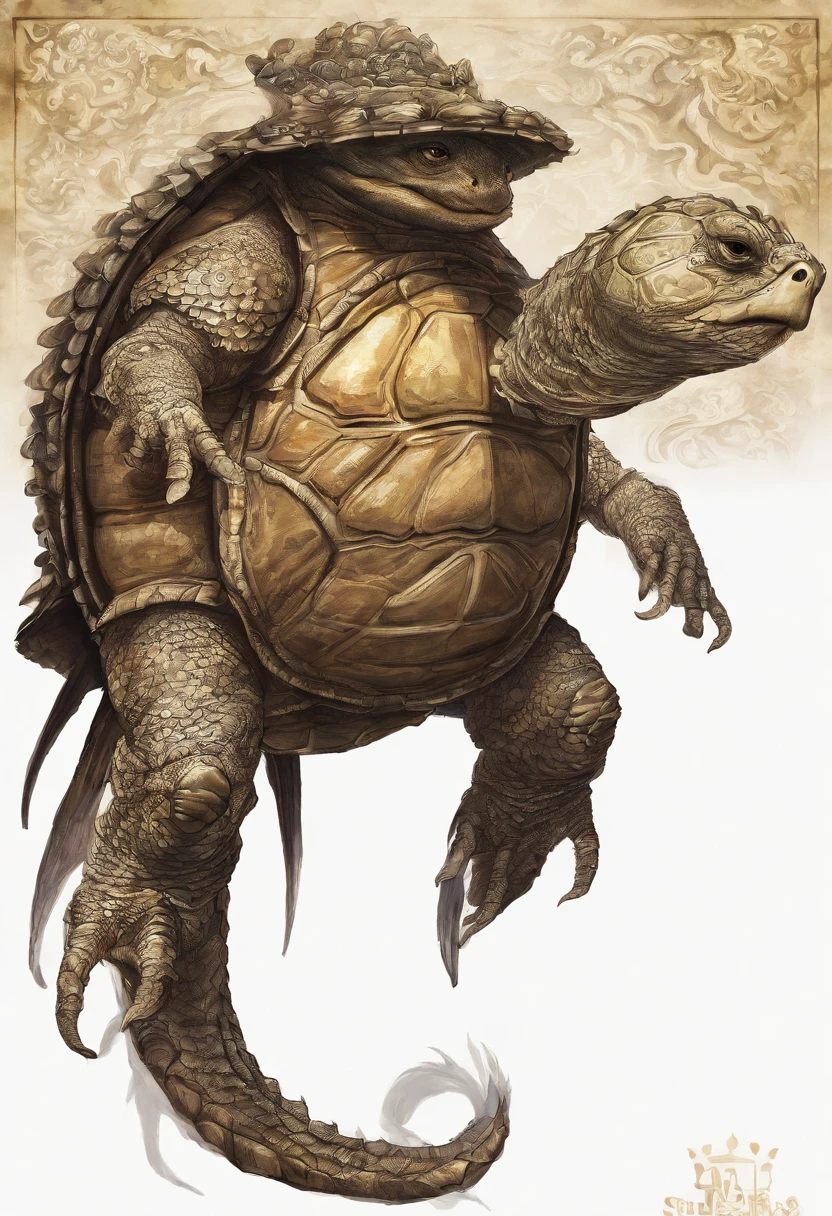 (tmasterpiece,high qulity,high detal,hyper HD:1.5),The shell of a turtle,(faucet:1.5),The dragon's head grows on the turtle's body,Creature composed of dragon and turtle,Dragon turtle,a Oriental Dragons,Big turtle