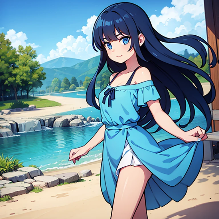 trees, background, river, sand