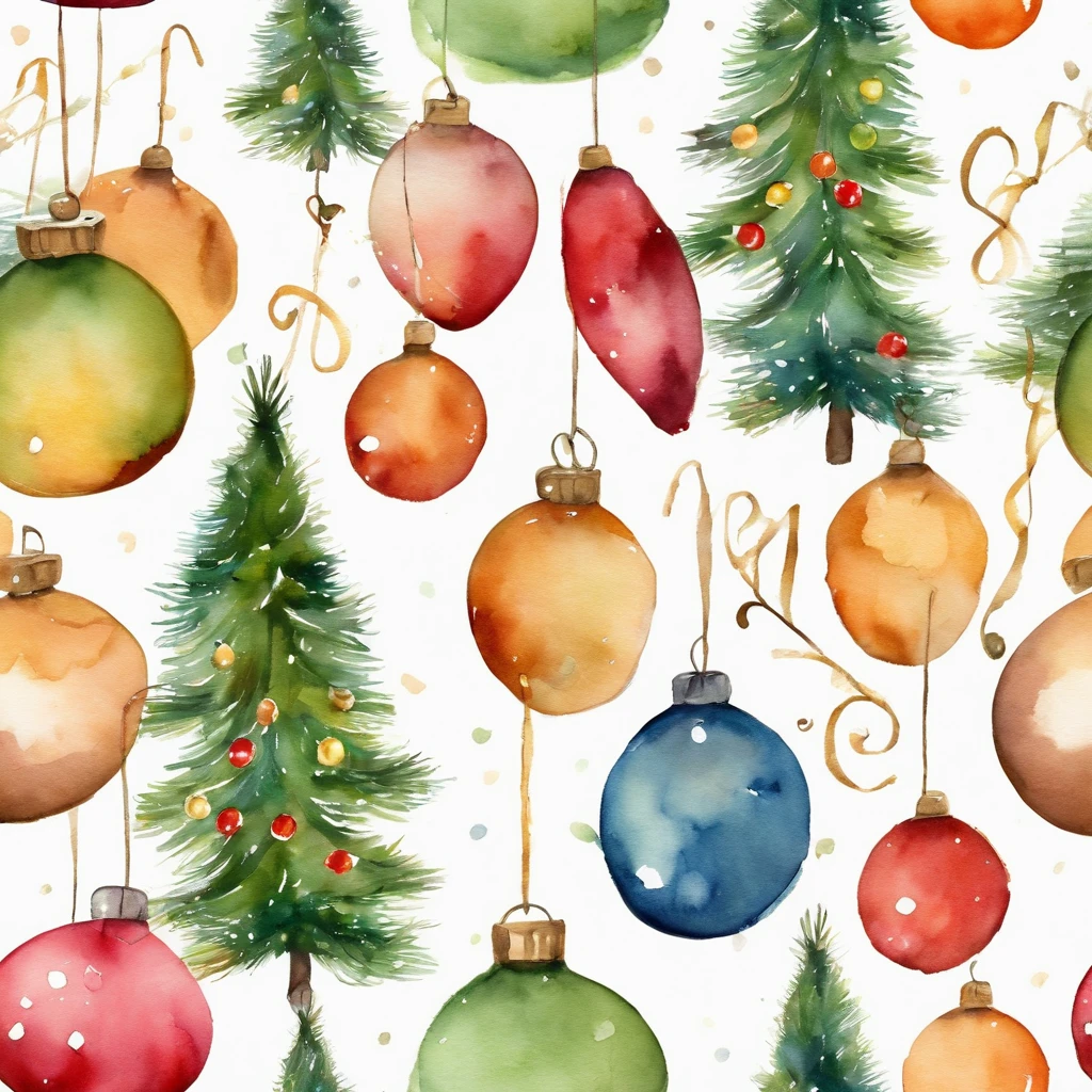 Cute Christmas tree and Christmas lights Beautiful Christmas ornaments