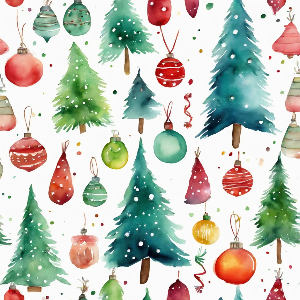 Cute Christmas tree and Christmas lights Beautiful Christmas ornaments