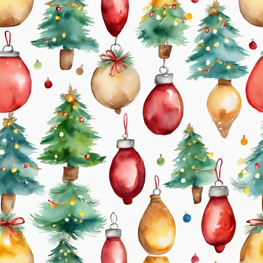 Cute Christmas tree and Christmas lights Beautiful Christmas ornaments