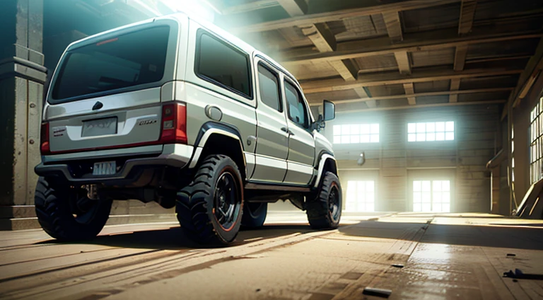 modern 4x4 off-road van, hyper detailed, ultra textured, cinematic lighting, dramatic lighting, natural lighting, octane rendering, volumetric lighting, 8k