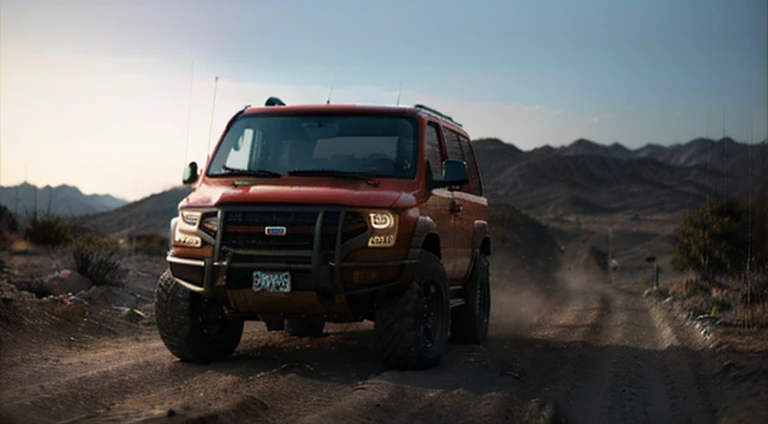 modern 4x4 off-road van, hyper detailed, ultra textured, cinematic lighting, dramatic lighting, natural lighting, octane rendering, volumetric lighting, 8k