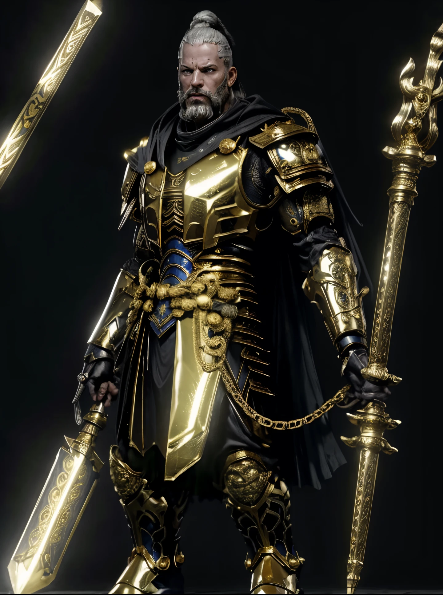 Saint Seiyan the return of the saint, Saint Seiya, knights of zodiac girl, Deus. dramatic gold blue lighting, Portrait Knights of the Zodiac, joseph joestar, unreal motor render Sao Seiya, cetro, Deus grego no estilo mecha, usando armadura dourada, deus imperador de Duna, O Deus Imperador da Humanidade, Furioso Deus Zeus, Arte Oficial