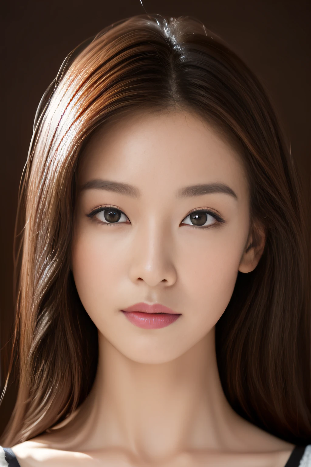 Beautiful handsome woman、((top-quality、8K、masterpiece:1.3))、Pretty women、1人の女性、Colossal tits:1.3、slender figures:1.1、elastic dark brown hair、extra detailed face、Detailed lips、A detailed eye、二重まぶた、Extraordinary beauty