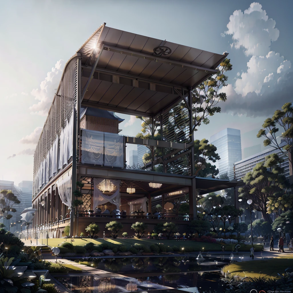 national style,pavilions in the background,magnificent,exquisite beauty,artwork,beautiful details,official art,(best quality:1.2),ultra-detailed,(realistic:1.37),(HDR,UHD),professional,vivid colors,bokeh,portraits