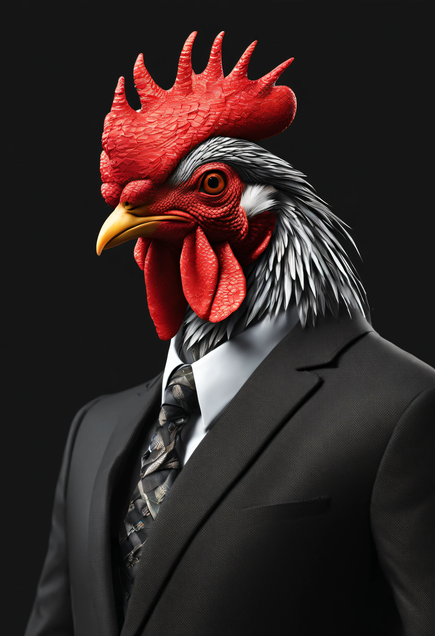 MAKE A COCK USING REALISTIC SUIT BLACK BACKGROUND 4K