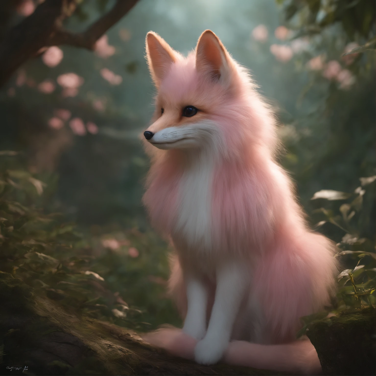 gremlin, like a fox, girl, big breastes, Huge eyes, large ears, big carrot in paws, white and pink fur, short tail, pink wool coat, The clothes, Best Quality, Masterpiece, in style of dark fantasy art, 真实感, Realism, Sovp, tmasterpiece, Brad Jongsan walks in the jungle (Night of the Fireflies), (higly detailed: 1 1), rough face, natural skin, hiquality, NSFW, pretty eyes, (Detailed face and eyes), (s face: 1 2), tumult, Complementary, real-photo, ..PSD, Lightweight Film Photography, sharp-focus, contrast lighting, Detail Skin, high resolution 8k, Crazy detailing, Realistic, professional photo of a, 8K UHD, dslr, soft light, hiquality, film grains, Fujifilm XT3