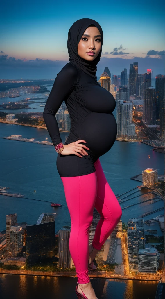 RAW, Best quality, high resolution, masterpiece: 1.3), beautiful Malay woman in hijab (iu:0.8),((huge breast)), perfect nose,perfect lips, perfect eyes, detail :1.2), soft smile, standing in the city, skyscrapers, Miami, metropolis, huge breast, full body photo, wearing simple tight clothes, jean, full body length, full body length shot, hijab, full body wide shot, full body portrait, full body ;, full height, Hot Pink, full photogenic photo body, clothing photos, profile photos, stiletto, pregnant, GTS, 1 tallgts,giantess, (Long legs:1.2),Extremely tall girl，Above the house，(GTS:1.5),Aerial View，With tiny，GTSCity, , (city destruction:1.4)