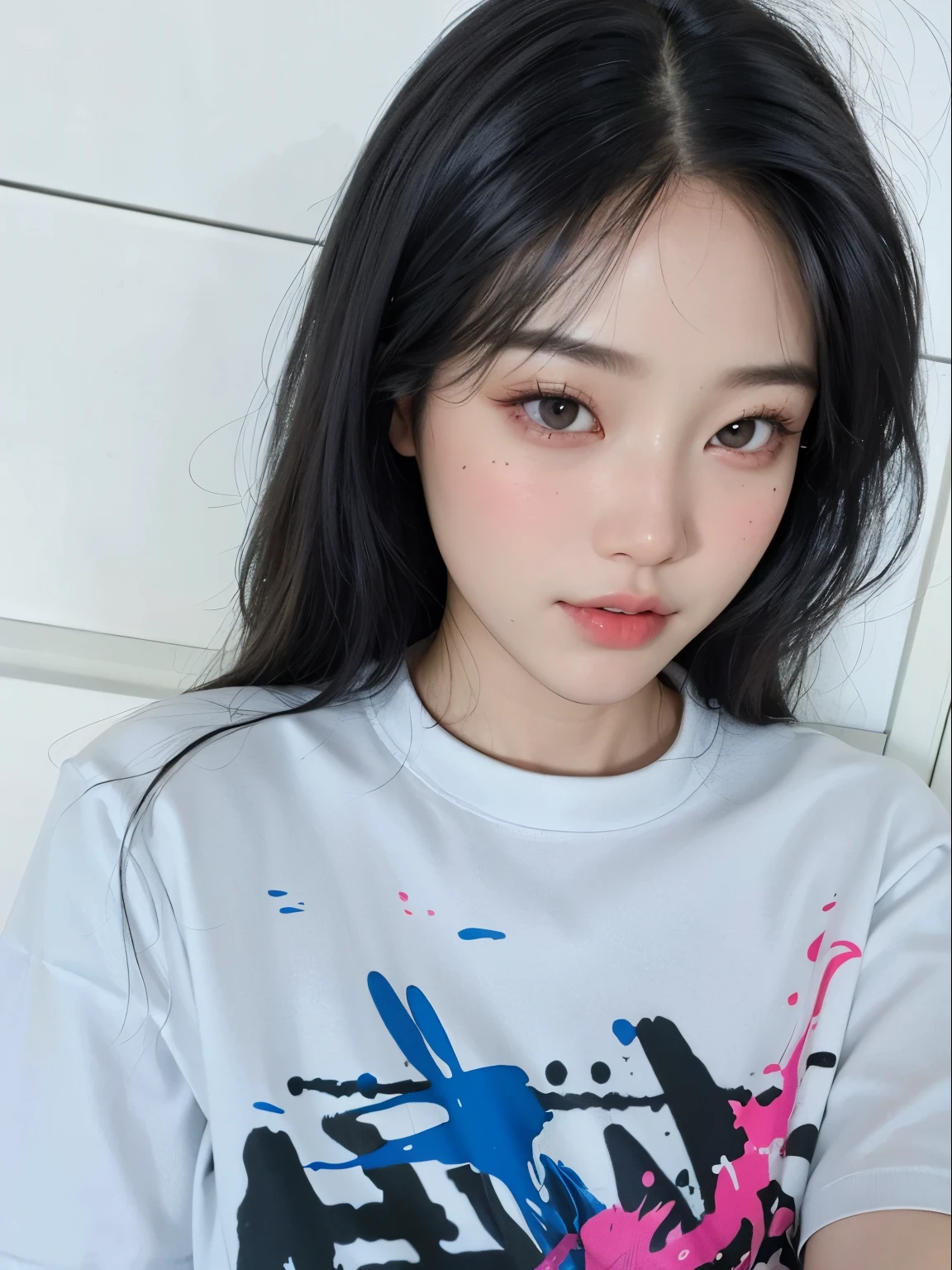 Asian woman with long black hair wearing a white shirt, Lee Ji-eun, Lee Ji - Eun, Heonhwa Choe, Jaeyeon Nam, Jinyoung Canela, Parque Ji-min, wan adorable korean face, TaeJune Kim, jennie blackpink, Ulzzang, young adorable korean face, sem maquiagem, Kim Doyoung, Jiyun Chae