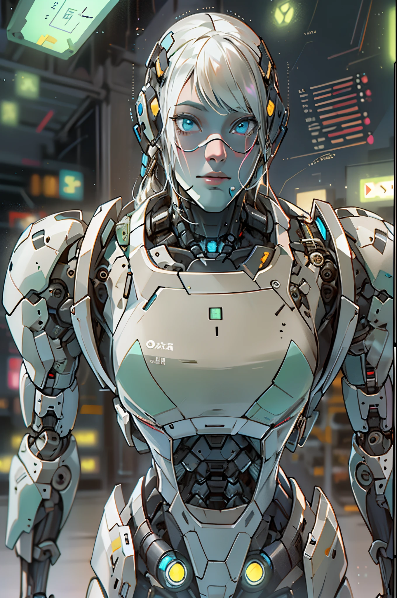 Humans coexist with robots and other technologies。Robots and other automation technologies help people solve problems in their daily lives，Mechanical prosthetics，righteous、an equal and prosperous society。，（Utopian world：1.4），Beyond imagination，Overclocked renderer，bokeh effect，ultradetailed，high high quality，16K resolution，（Best quality at best），（tmasterpiece），ultra - detailed，detailed detail，Accurate
