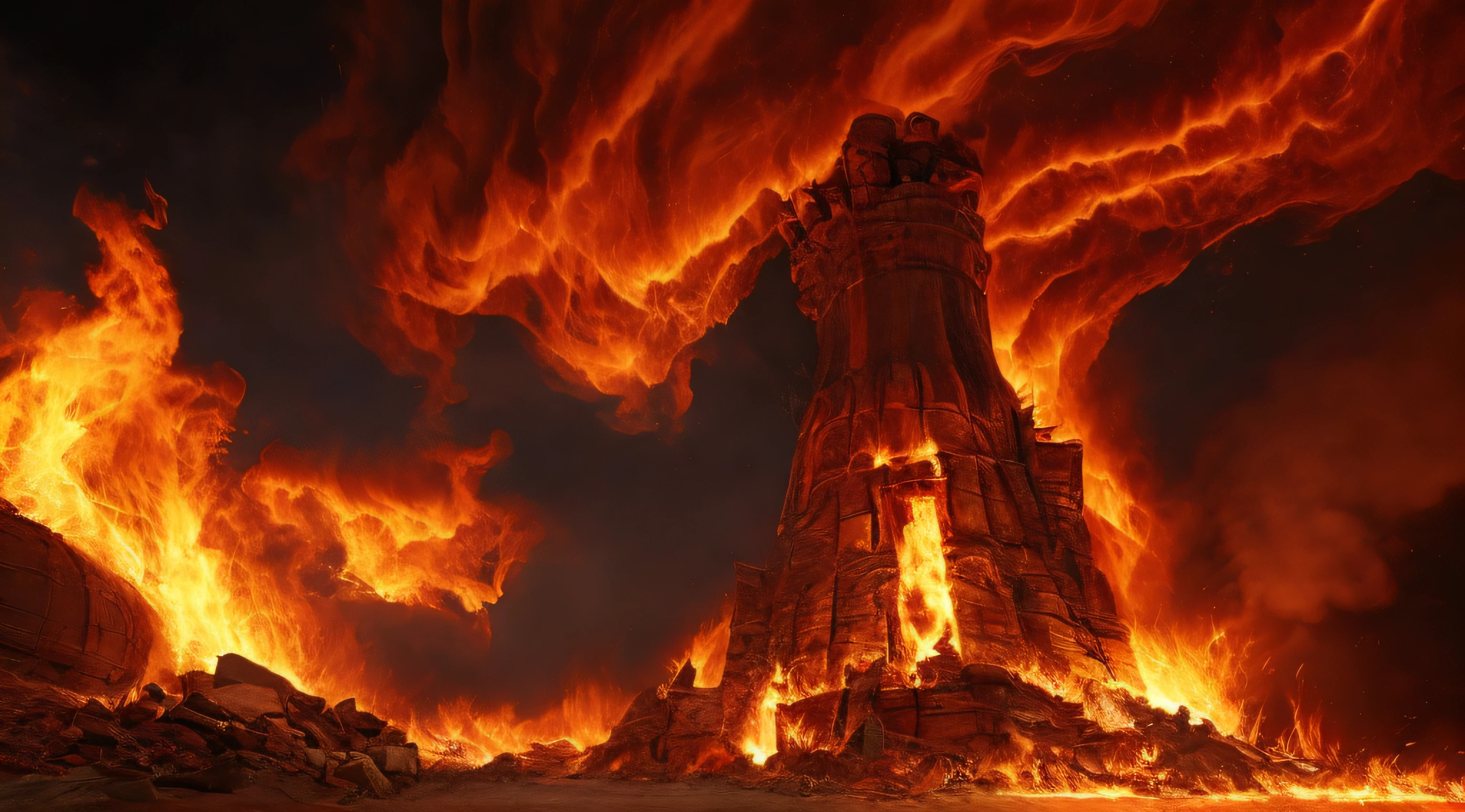 (((Hell)))、fantastic painting、Burning flames、Diabolical、in 8K、Raw photography、top-quality、​masterpiece:1.5、ultra-lightweighthigh-resolution、Photorealsitic:1.5、ciinematic light、soft volumetric lighting:1.5、realisitic、Photorealsitic:1、Detailed skin、profetional lighting、a picture、foco nítido、detaileds、profetional lighting、photon maping、detailed and intricate environment、ighly detailed、top-quality、Artistic photography、photorrealistic concept art、soft natural volumetric cinematic perfect light、Midjourney、Detailed hand、