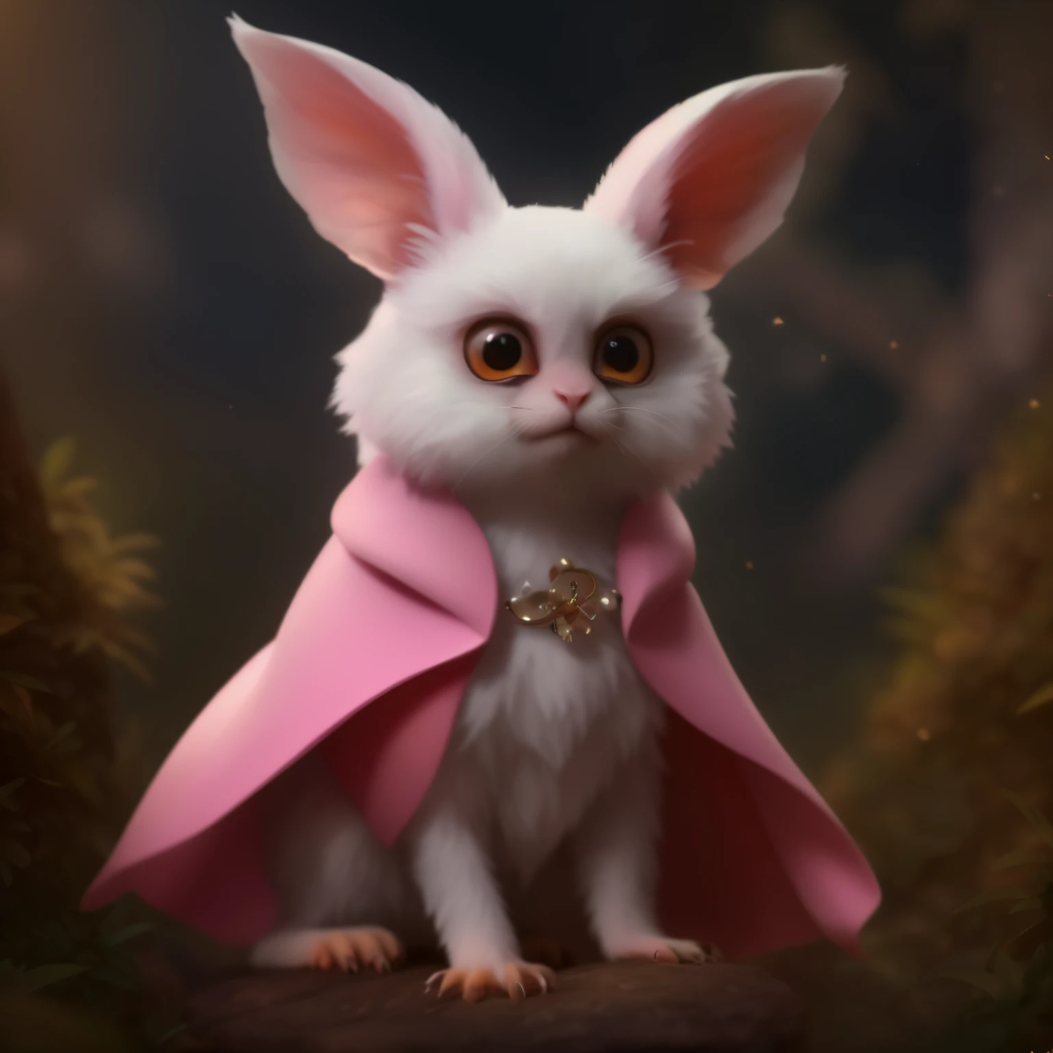on it is a small white animal with pink wings, adorable digital painting, Cute forest creature, Cute little creature, cute detailed digital art, cute 3 d render, Cute creature, Cute Mouse Pokémon, Cute digital art, fantasy matte painting,Cute, Render monkeys, Cute Creatures, wojtek fus, creepy cute creatures everywhere, The cutest creature in the world