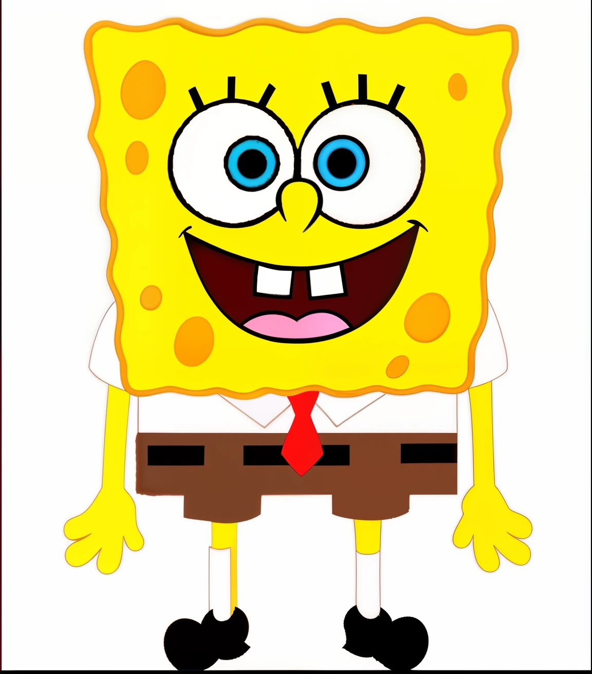 bob esponja segurando um chocolate