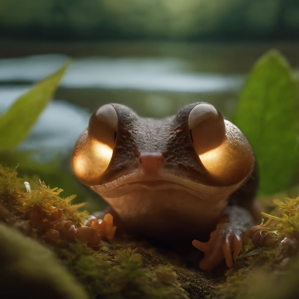 In a clearing under a spreading oak tree,the acorns are blazing, acorns glow, Small male mole-like gremlins, holding a large acorn in his hands, large ears, snook, trunk, tousled, big eyes, He stands near the lake, Cute creatures from space. Terraforming. Alien Flora, Miki Asai Macro Photography, a closeup of a, Ultra Detailed, Popular on ArtStationH, sharp-focus, studio photo, intricate details, Highly detailed, Author:by Greg Rutkowsky: details face, detailed skin, 真实感, Realism,Brad Jongsan walks in the jungle (Night of the Fireflies), (higly detailed: 1 1), rough face, natural skin, hiquality, NSFW, pretty eyes, (Detailed face and eyes), (s face: 1 2), tumult, Complementary, real-photo, .....PSD, Lightweight Film Photography, sharp-focus, contrast lighting, Detail Skin, high resolution 8k, Crazy detailing, Realistic, professional photo of a, 8K UHD, dslr, soft light, hiquality, film grains, Fujifilm XT3