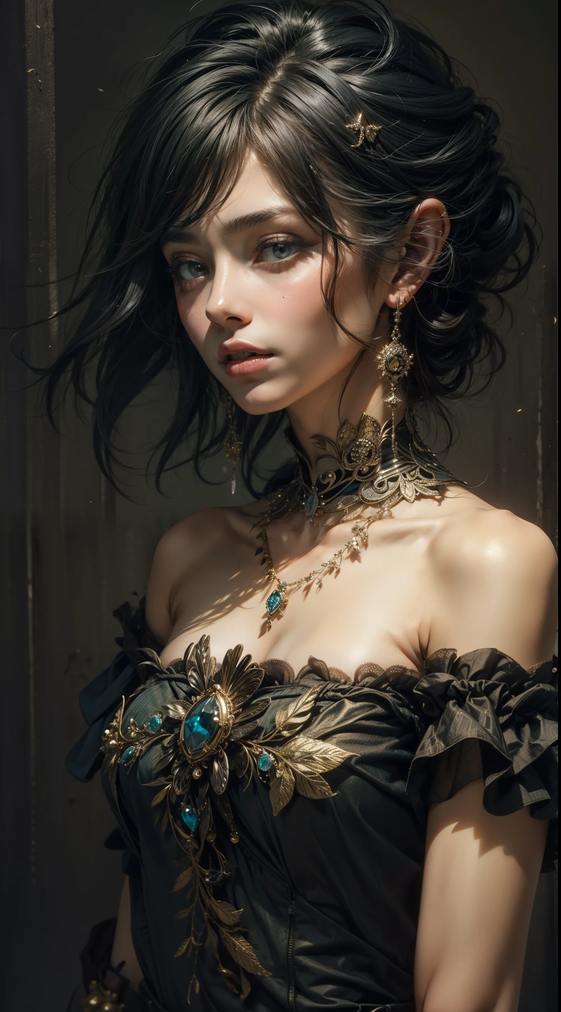 Garota virada de lado para o espectador, Girl turned sideways for you, floresta, folhas, garota em uma floresta Florida, flores, borboletas garota de longos cabelos escuros, boy with long dark hair turned sideways towards you, floresta, garotas de olhos claros, garota bonita, obra-prima, borboleta, alta qualidade, Girl turned sideways for you, garota de longos cabelos escuros