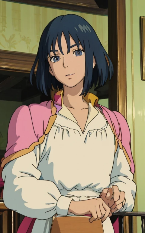 Howl's Moving Castle、barking、smil、Gentle smile、Looking at the camera、Smile、shot from front、Best Quality、hiquality、​masterpiece