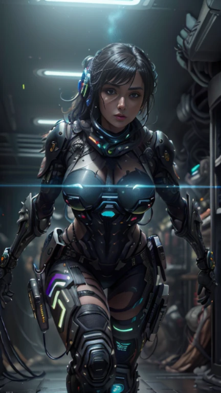 ((best quality)), ((master part)), (altamente detalhado:1.3), ......3d, Beautiful (Cyberpunk:1.2) special forces, Robort,female with thick and voluminous hair wearing (usando camuflagem_uniforme:1.1), armadura,cabo,digital (camuflar:1.3),HDR (high dynamic range),ray tracing,NVIDIA RTX,Super-Resolution,irreal 5,Subsurface scattering,PBR Texturing,Post-processing,anisotropic filtering,profundidade de campo,Maximum clarity and sharpness,texturas multicamadas,Mapas de albedo e especular,surface shading,Accurate simulation of light-material interaction,perfectly proportions,octan render,Two-tone lighting,ampla abertura,ISO baixo,White balance,rule of thirds,8K BRUTO,Subpixel eficiente,sub-pixel convolution, Preto e branco, Agora mesmo